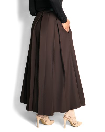 LANA SKIRT in Semiwool - Deep Brown