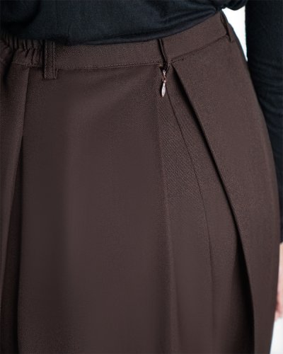 LANA SKIRT in Semiwool - Deep Brown