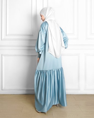 HAYYA DRESS - SATIN SILK DRESS - SKY BLUE HAYYA DRESS - SATIN SILK DRESS - SKY BLUE