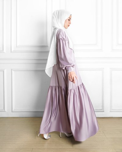 HAYYA DRESS - SATIN SILK DRESS - MAUVE HAYYA DRESS - SATIN SILK DRESS - MAUVE