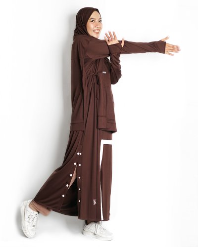 K Sport KHAULA DRESS - DARK BROWN