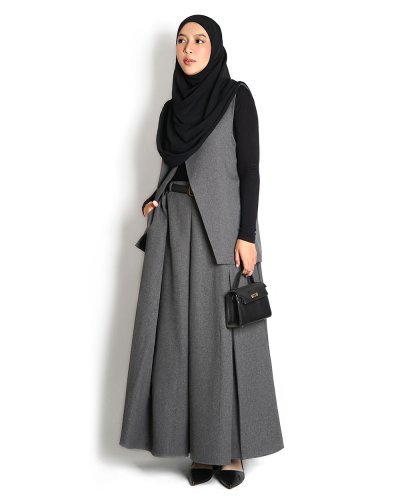 LOUISA VEST & LANA SKIRT SET - Grey