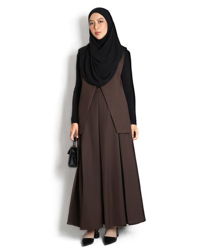 LOUISA VEST & LANA SKIRT SET - Brown