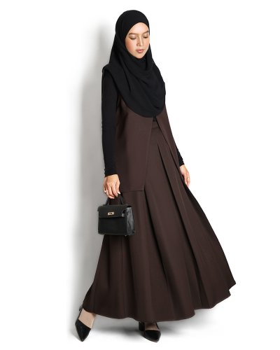 LOUISA VEST & LANA SKIRT SET - Brown