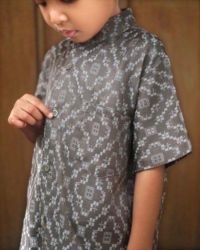 EID 1447H - AIRA SHIRT KIDS (Olive Grey)