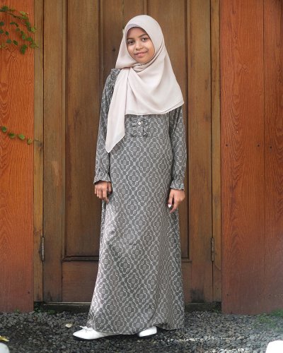 EID 1447H - AIRA DRESS KIDS (Olive Grey)