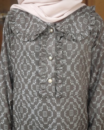 EID 1447H - AIRA DRESS KIDS (Olive Grey)