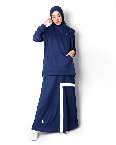 FARAH SPORT KHIMAR (PLAIN/POLOS)- HIJAB KHIMAR JILBAB OLAHRAGA MUSLIMAH SYAR'I MENUTUP DADA LONGGAR-NAVY