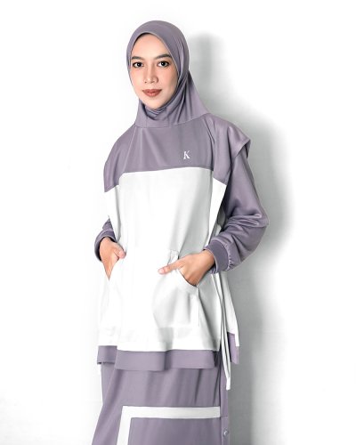 KHAULA DRESS - GREY PURPLE