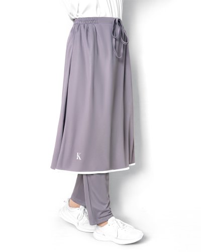 QIRANI SKIRT PANTS-GREY PURPLE