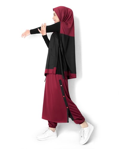 FARAH SPORT KHIMAR (TWO TONE) - MAROON FARAH SPORT KHIMAR (TWO TONE) - MAROON