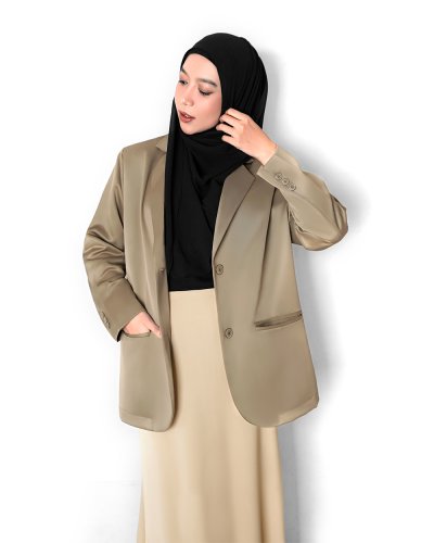 LEA OVERSIZED BLAZER - BROWN