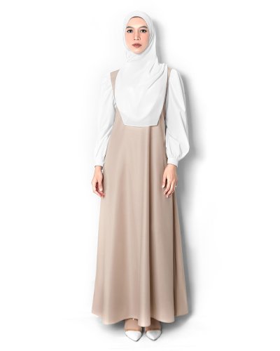 CANAN DRESS (WHITE-BEIGE)