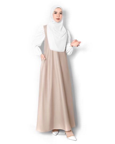 CANAN DRESS (WHITE-BEIGE) CANAN DRESS (WHITE-BEIGE)