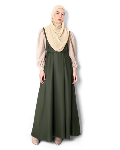 CANAN DRESS (ARMY-BEIGE)