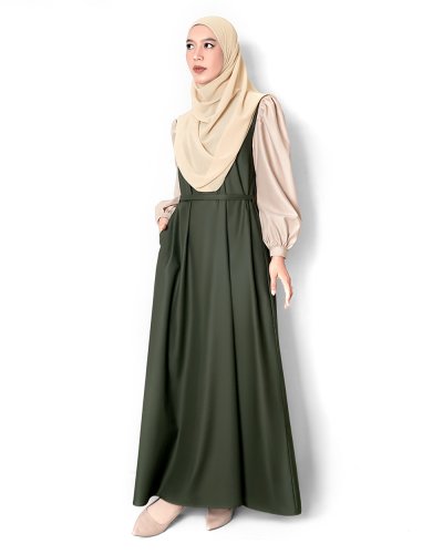 CANAN DRESS (ARMY-BEIGE)