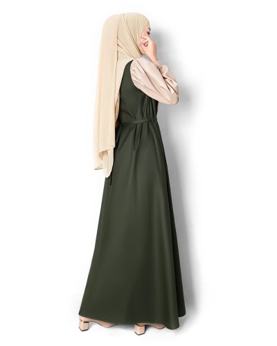 CANAN DRESS (ARMY-BEIGE)