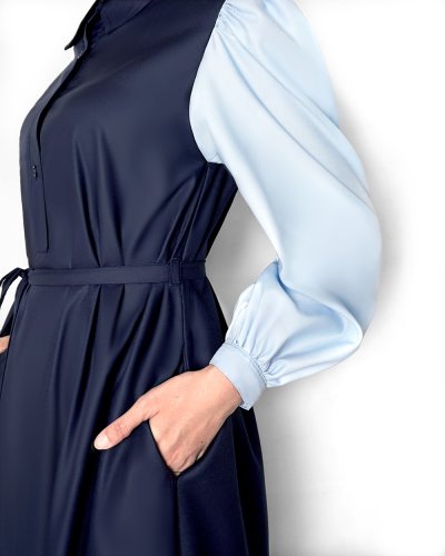 CANAN DRESS (NAVY-BLUE)