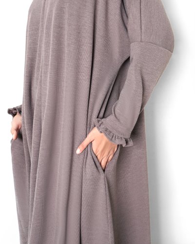 UZMA KNIT Abaya - MAUVE