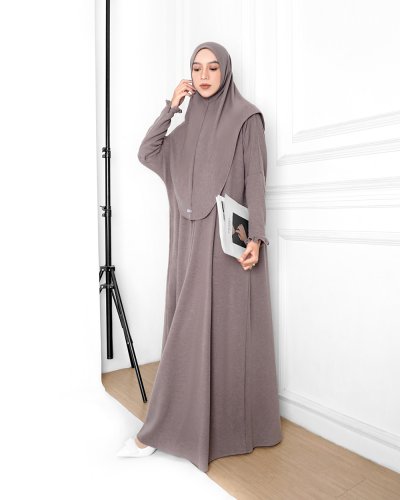 UZMA KNIT Abaya - MAUVE