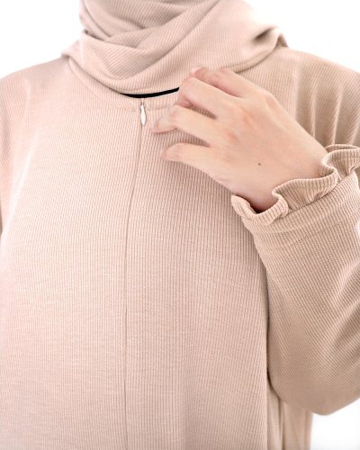 UZMA KNIT Abaya - MOCHA