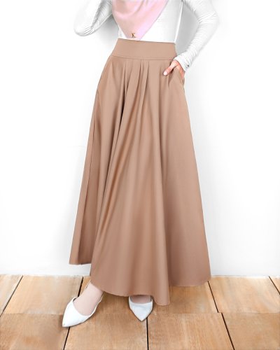 MIYA COTTON SKIRT - BROWN MIYA COTTON SKIRT - BROWN