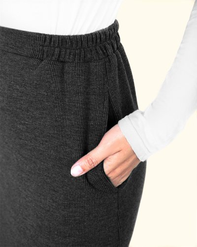 KIYO KNIT SKIRT - BLACK