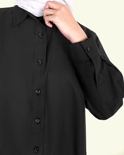 SHILLA COTTON SHIRT - BLACK