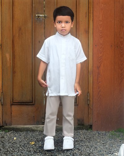EID 1447H - AIRA SHIRT KIDS (Soft White)