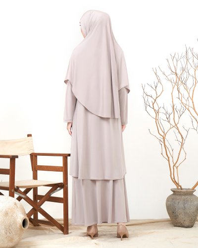 HAVA ONE SET (TUNIC & SKIRT ONLY)-LIGHT TAUPE