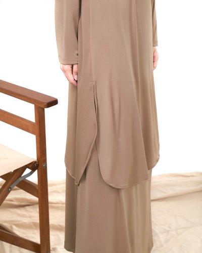 HAVA ONE SET (TUNIC & SKIRT ONLY)-MOCHA