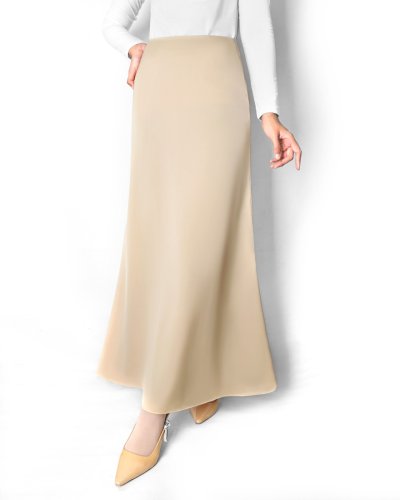 EVE SATIN SKIRT - BEIGE