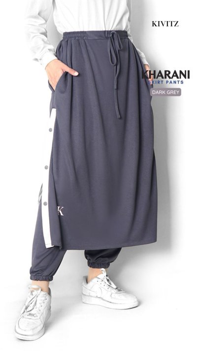 KHARANI SKIRT PANTS-DARK GREY