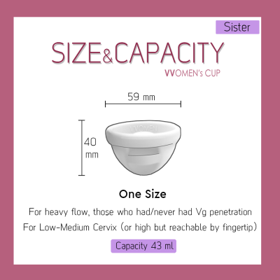 Sister Disc - ถ้วยอนามัยดิสก์ รุ่นเฟิร์ม/เล็ก VVOMEN