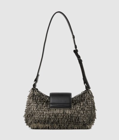 KARL LAGERFELD - K/SIGNATURE BEADED MOON BAG