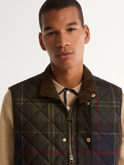 BARBOUR ICONS TARTAN LOWERDALE QUILTED GILET
