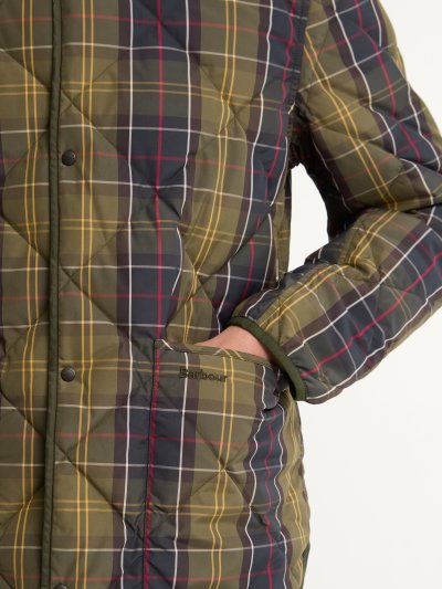 BARBOUR LIGHTWEIGHT DOWN REVERSIBLE TARTAN PUFFER JACKET