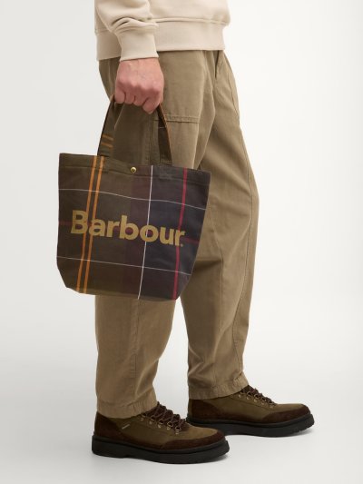 BARBOUR MINI TELFIELD TARTAN TOTE BAG