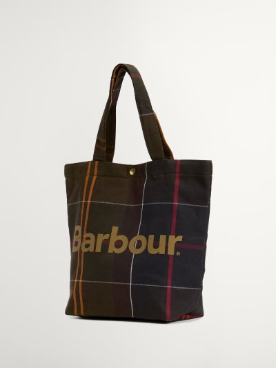 BARBOUR MINI TELFIELD TARTAN TOTE BAG