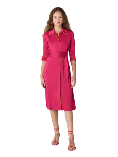 DVF	DIANE SHIRT DRESS BEET PINK