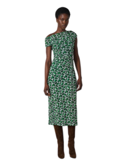 DVF WITTROCK DRESS BERRIES INDIAN GREEN