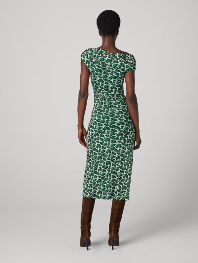DVF WITTROCK DRESS BERRIES INDIAN GREEN