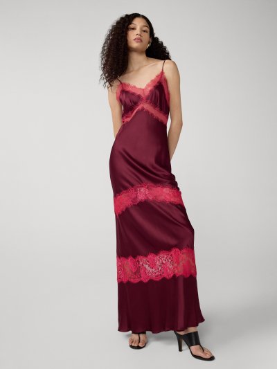 DVF EDEN DRESS CHERRY WOOD