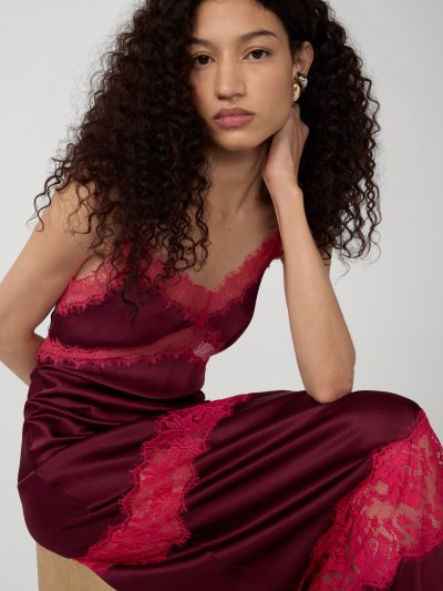 DVF EDEN DRESS CHERRY WOOD