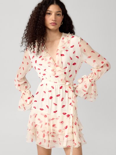 DVF MARIANNE DRESS BISOUS BISOUS CLOUD IVORY