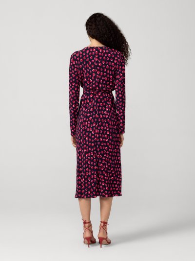 DVF TILLY DRESS HIBISCUS DOT MARITIME