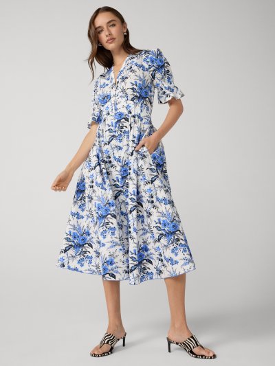 DVF ERICA DRESS AVALON WHITE