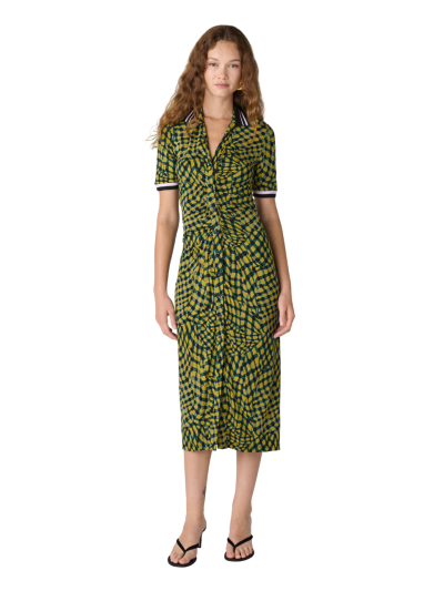 DVF	ZOEY DRESS	FLOATING PLAID MINI ECRU