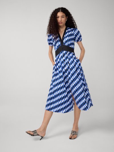 DVF ERICA DRESS JELLY DOT AQUARIUS