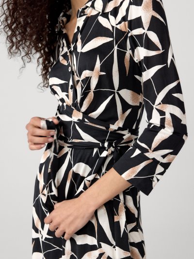 DVF SANA DRESS BAY LEAF BLACK